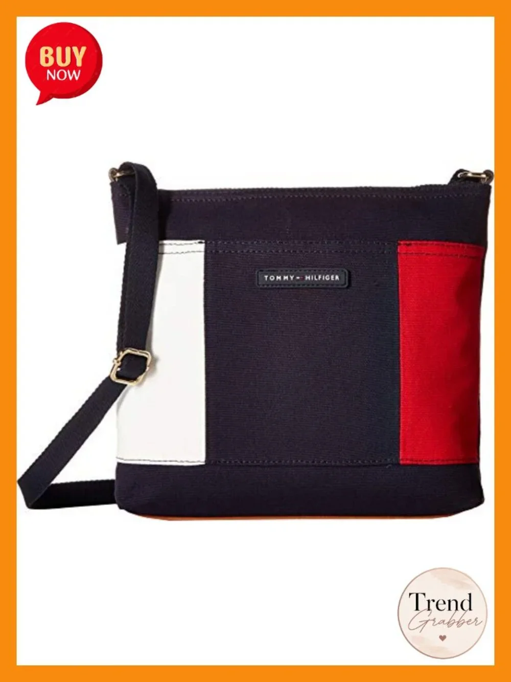 Canvas Crossbody Bag with Adjustable Strap and Multiple Pockets